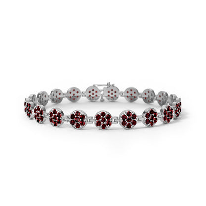 Rosecliff Tennis Garnet Bracelet in 14k Gold (January)