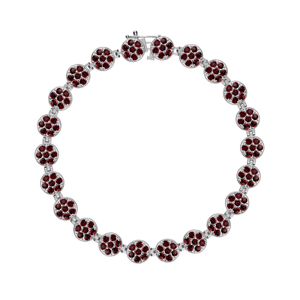 Rosecliff Tennis Garnet Bracelet in 14k Gold (January)