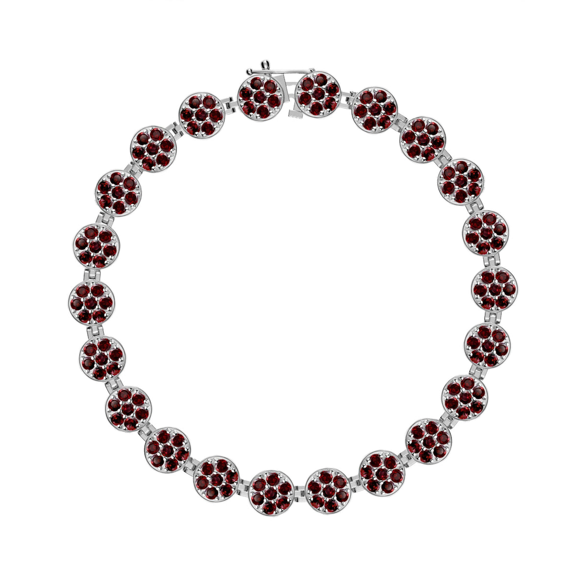 Rosecliff Tennis Garnet Bracelet in 14k Gold (January)