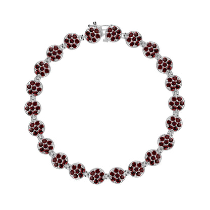 Rosecliff Tennis Garnet Bracelet in 14k Gold (January)