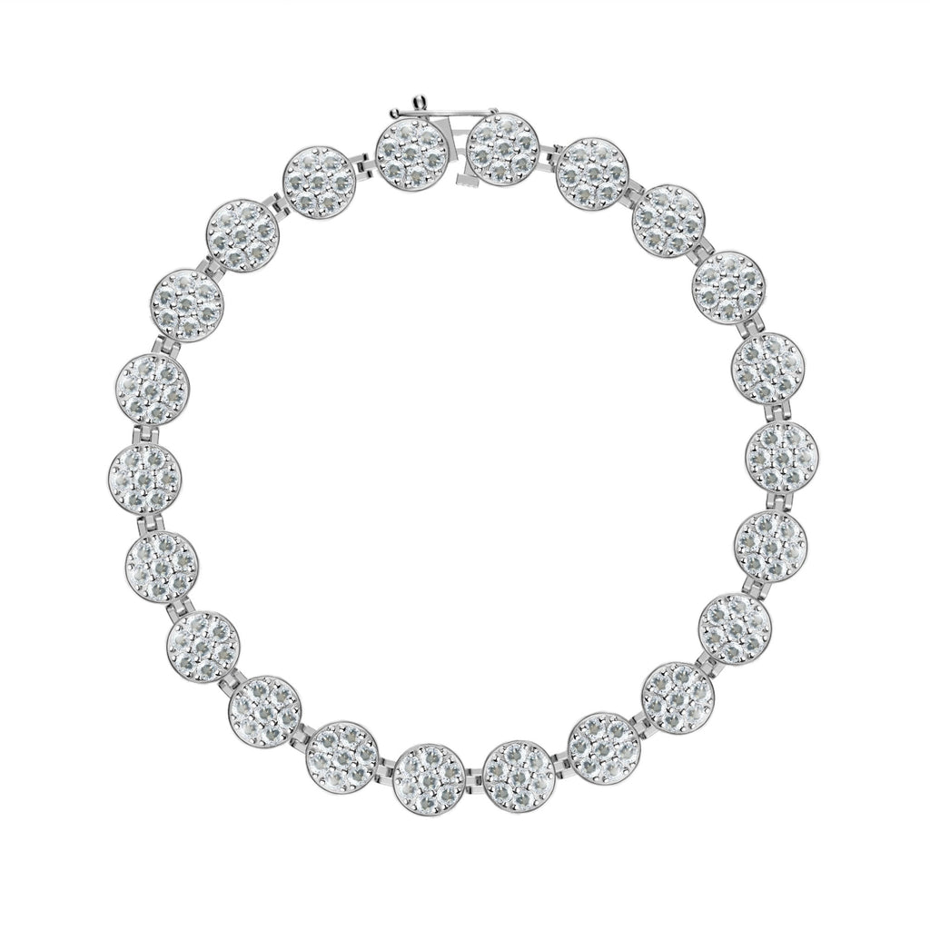 Rosecliff Tennis Aquamarine Bracelet in 14k Gold (March)