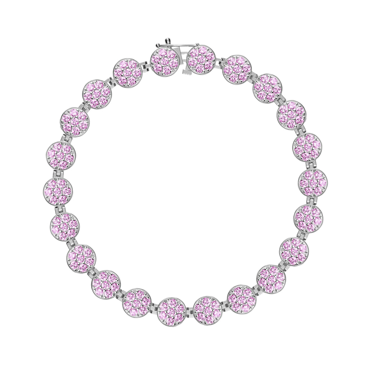 Rosecliff Tennis Pink Sapphire Bracelet in 14k Gold (October)