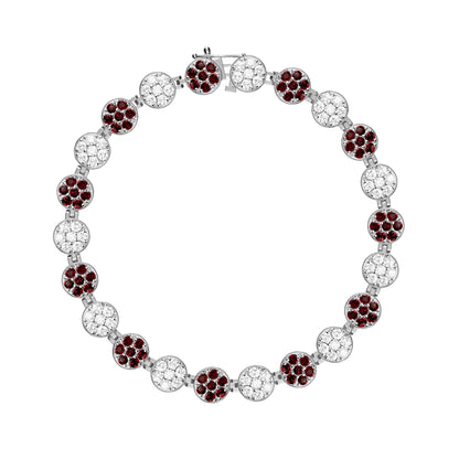 Rosecliff Tennis Diamond & Garnet Bracelet in 14k Gold (January)