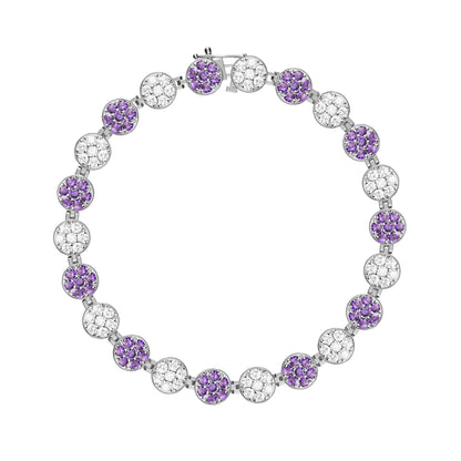 Rosecliff Tennis Diamond & Amethyst Bracelet in 14k Gold (February)