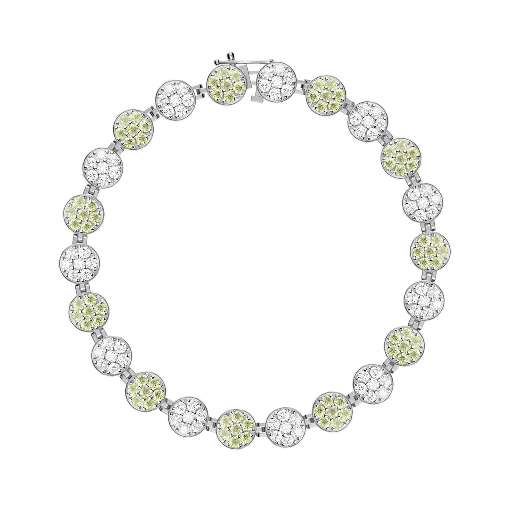 Rosecliff Tennis Diamond & Peridot Bracelet in 14k Gold (August)