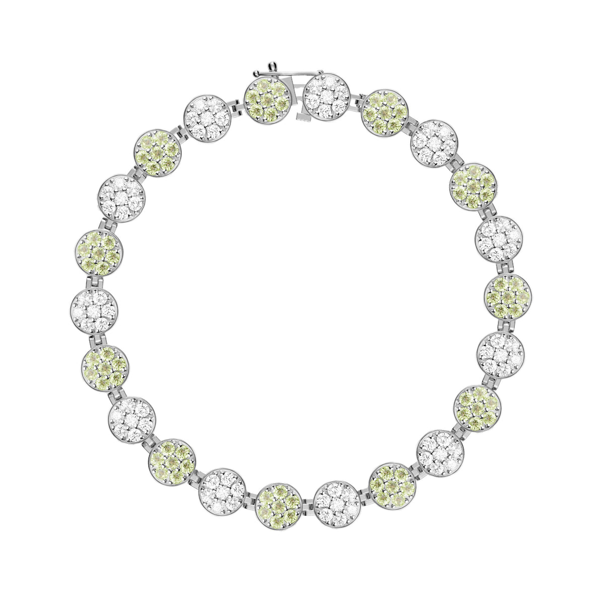 Rosecliff Tennis Diamond & Peridot Bracelet in 14k Gold (August)