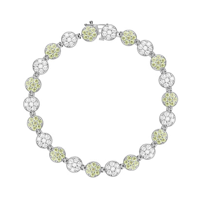 Rosecliff Tennis Diamond & Peridot Bracelet in 14k Gold (August)