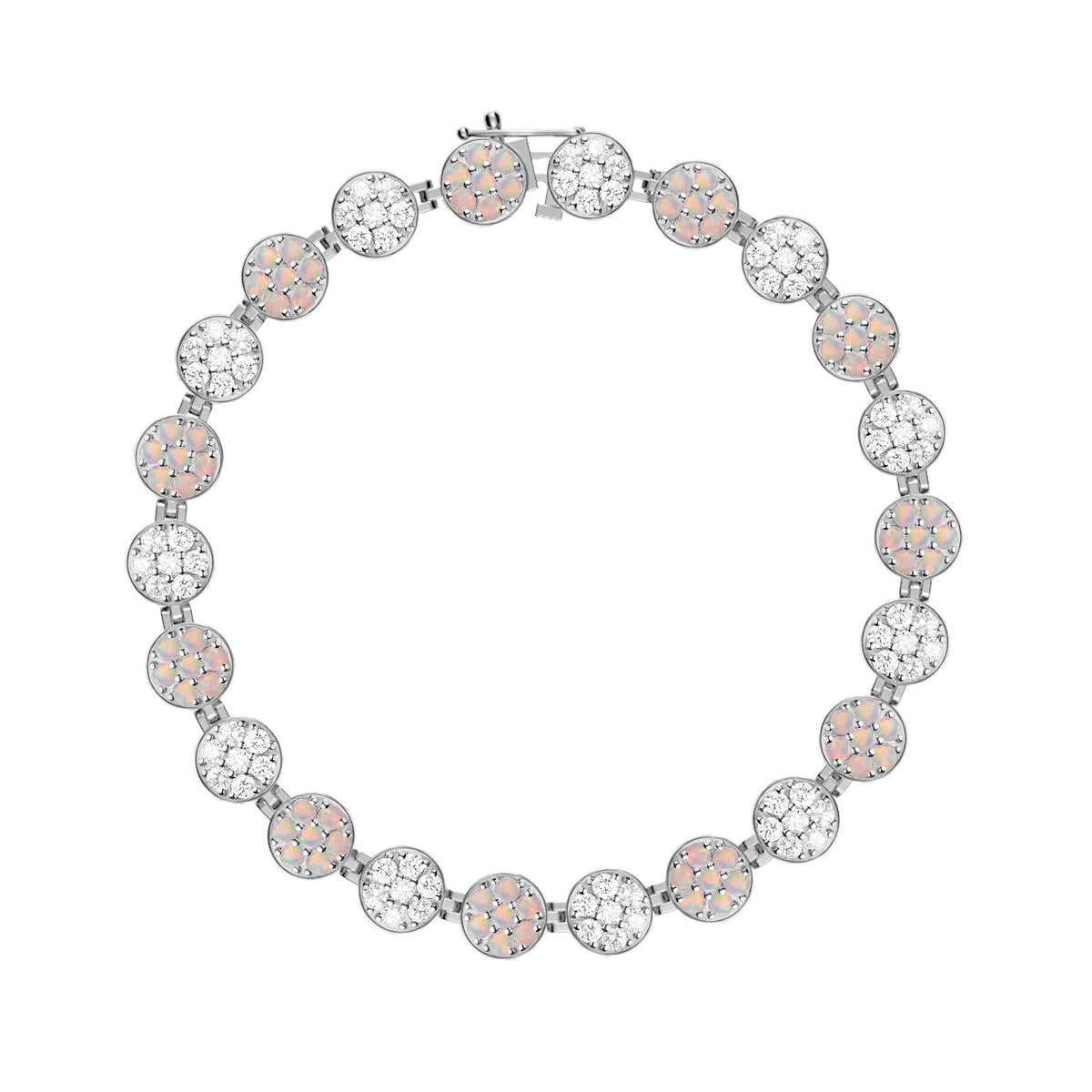 Rosecliff Tennis Diamond & Opal Bracelet in 14k Gold (October)