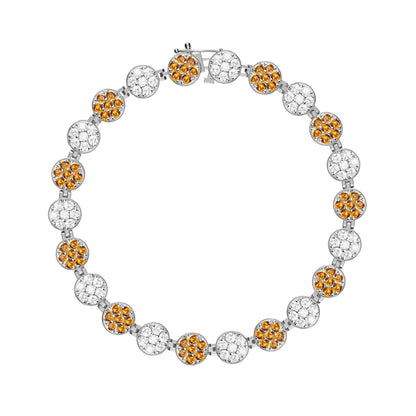 Rosecliff Tennis Diamond & Citrine Bracelet in 14k Gold (November)