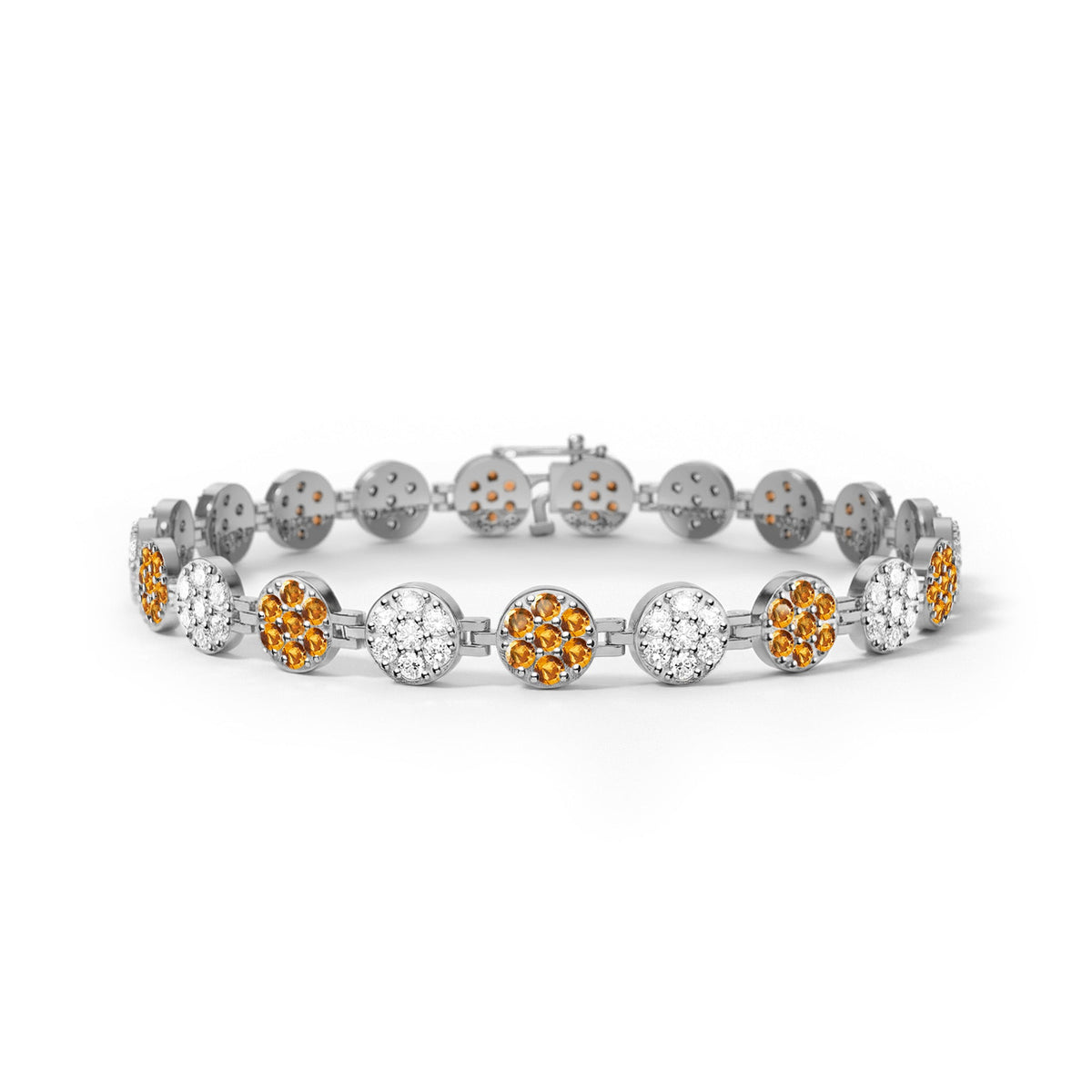 Rosecliff Tennis Diamond & Citrine Bracelet in 14k Gold (November)