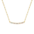 Rosecliff Diamond & Opal Bar Adelaide Mini Necklace in 14k Gold (October)