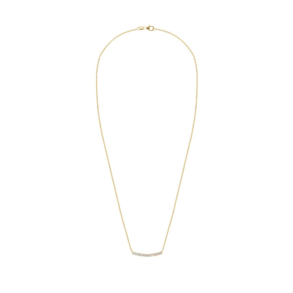 Rosecliff Diamond & Opal Bar Necklace in 14k Gold (October)