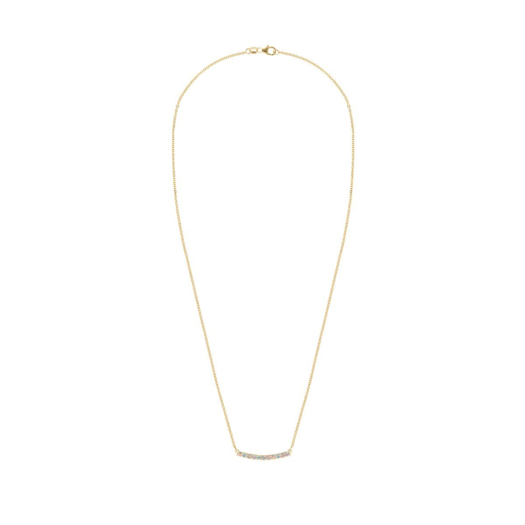 Rosecliff Opal Bar Necklace in 14k Gold (October)