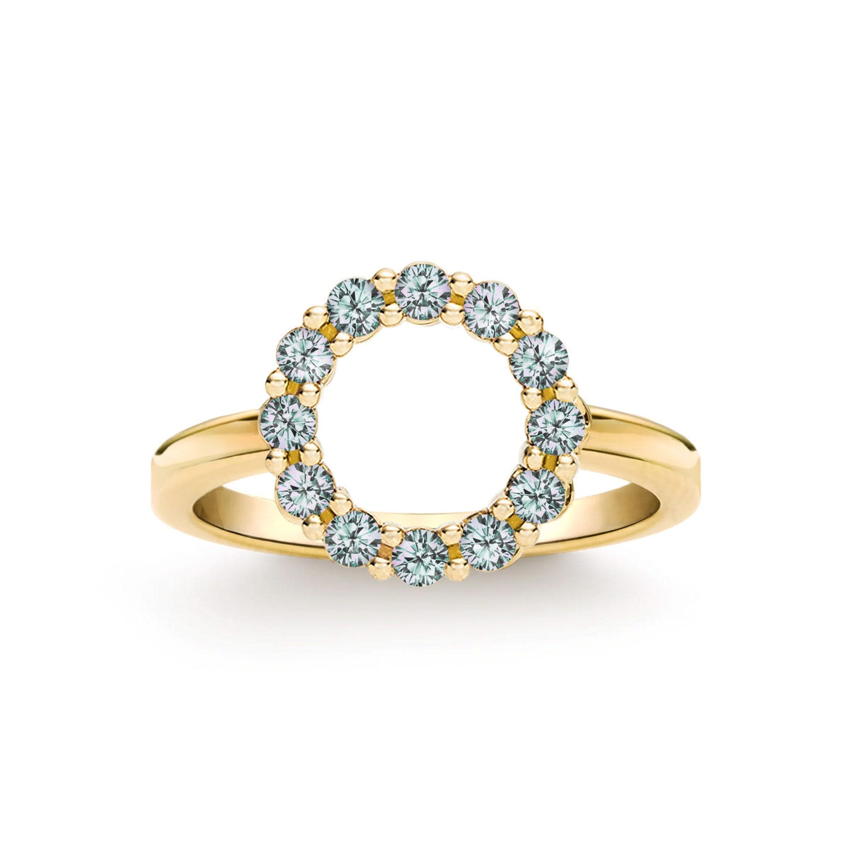Rosecliff Small Circle Alexandrite Ring in 14k Gold (June)