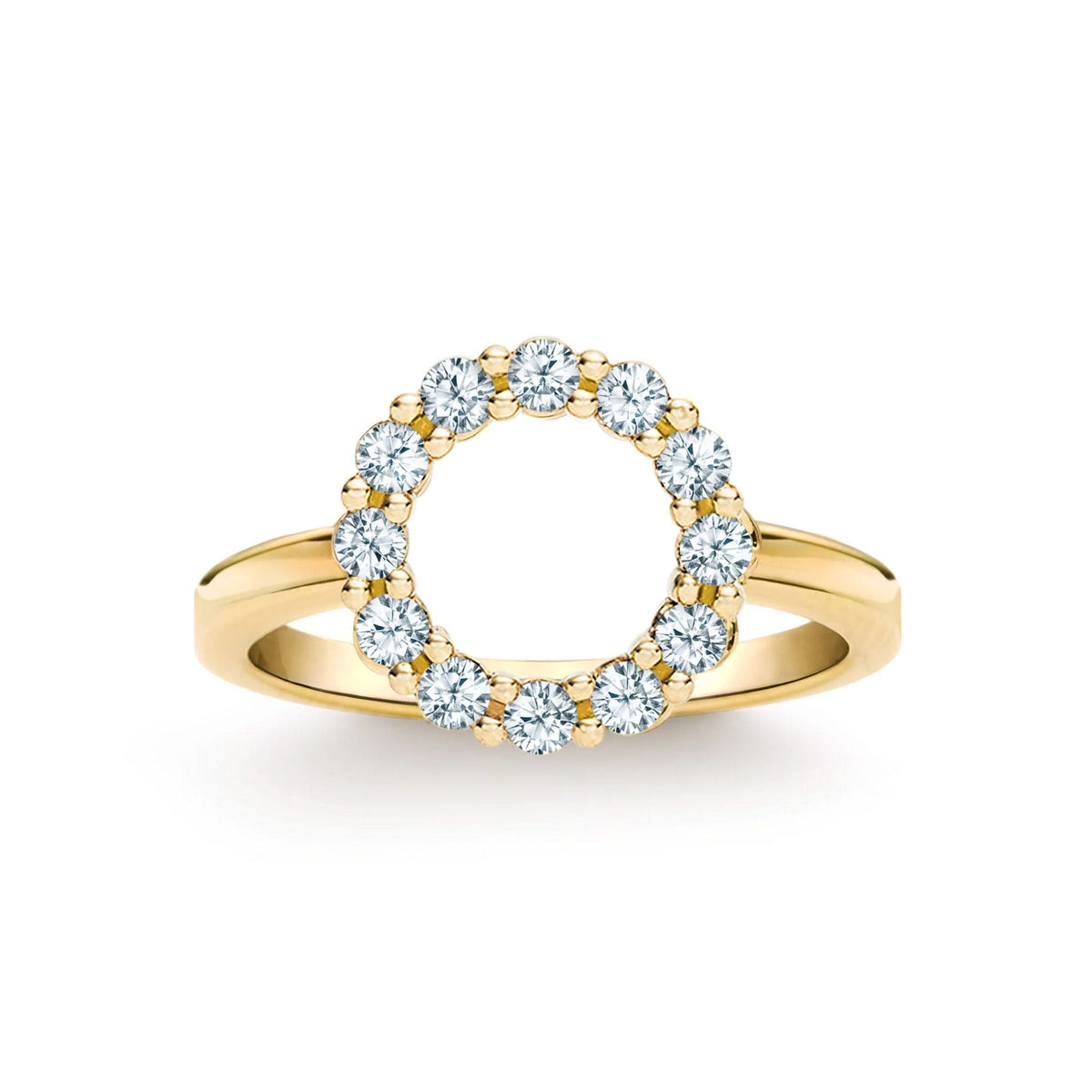 Rosecliff Small Circle Aquamarine Ring in 14k Gold (March)