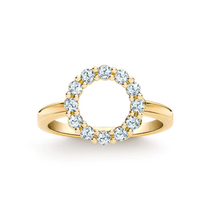 Rosecliff Small Circle Aquamarine Ring in 14k Gold (March)