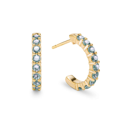 Rosecliff Alexandrite Huggie Hoop Earrings in 14k Gold (June)