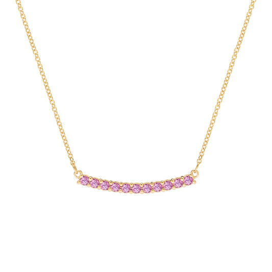 Rosecliff Pink Sapphire Bar Necklace in 14k Gold (October)