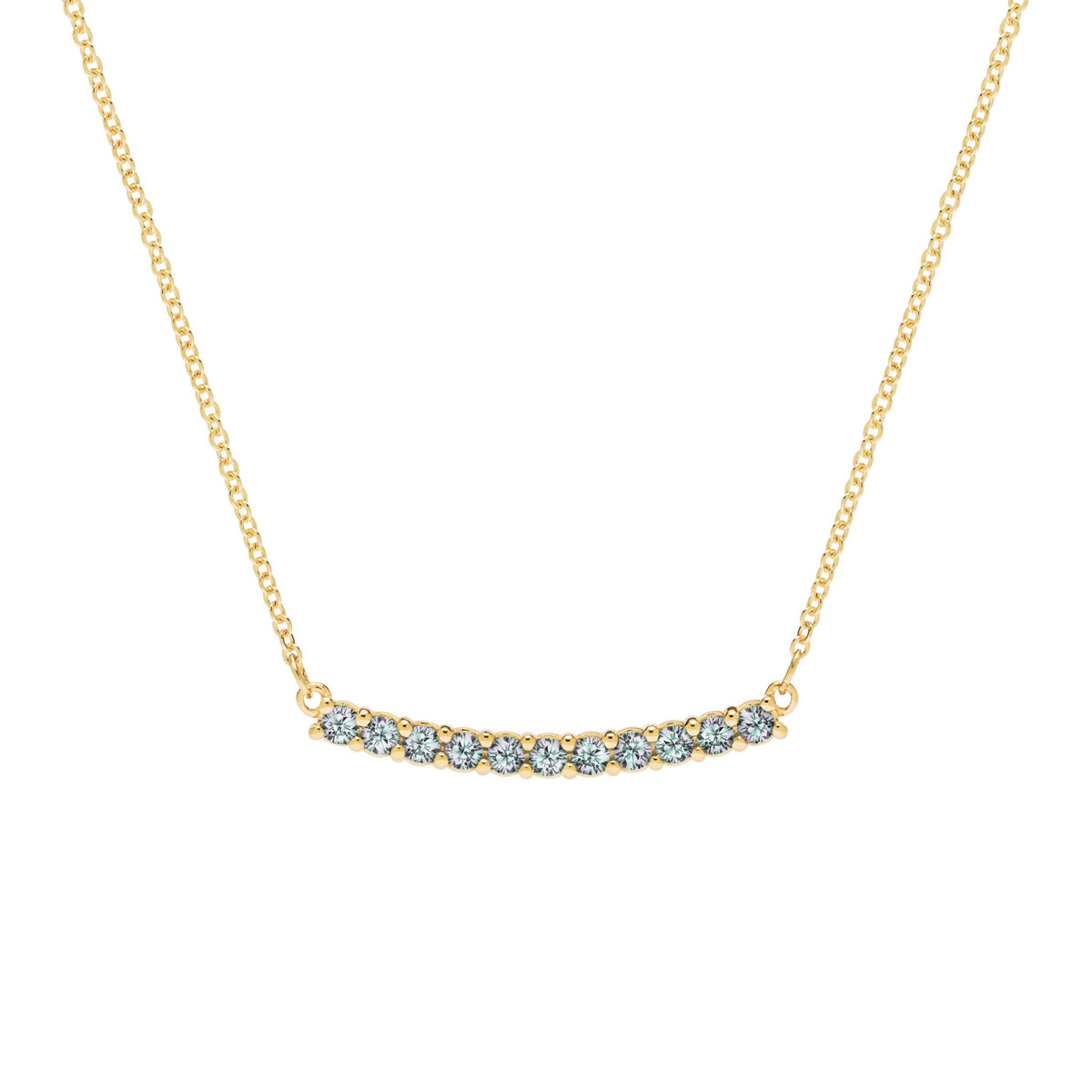 Rosecliff Alexandrite Bar Necklace in 14k Gold (June)