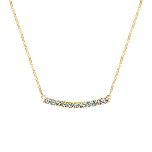 Rosecliff Alexandrite Bar Necklace in 14k Gold (June)