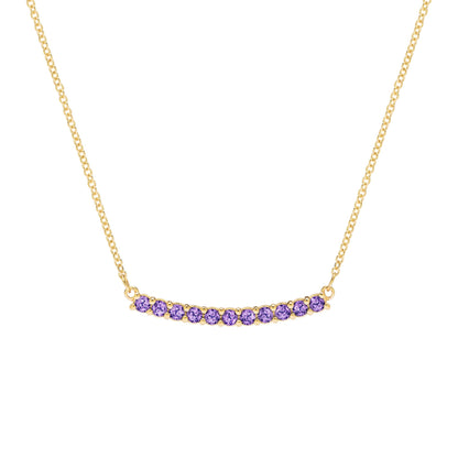 Rosecliff Amethyst Bar Necklace in 14k Gold (February)
