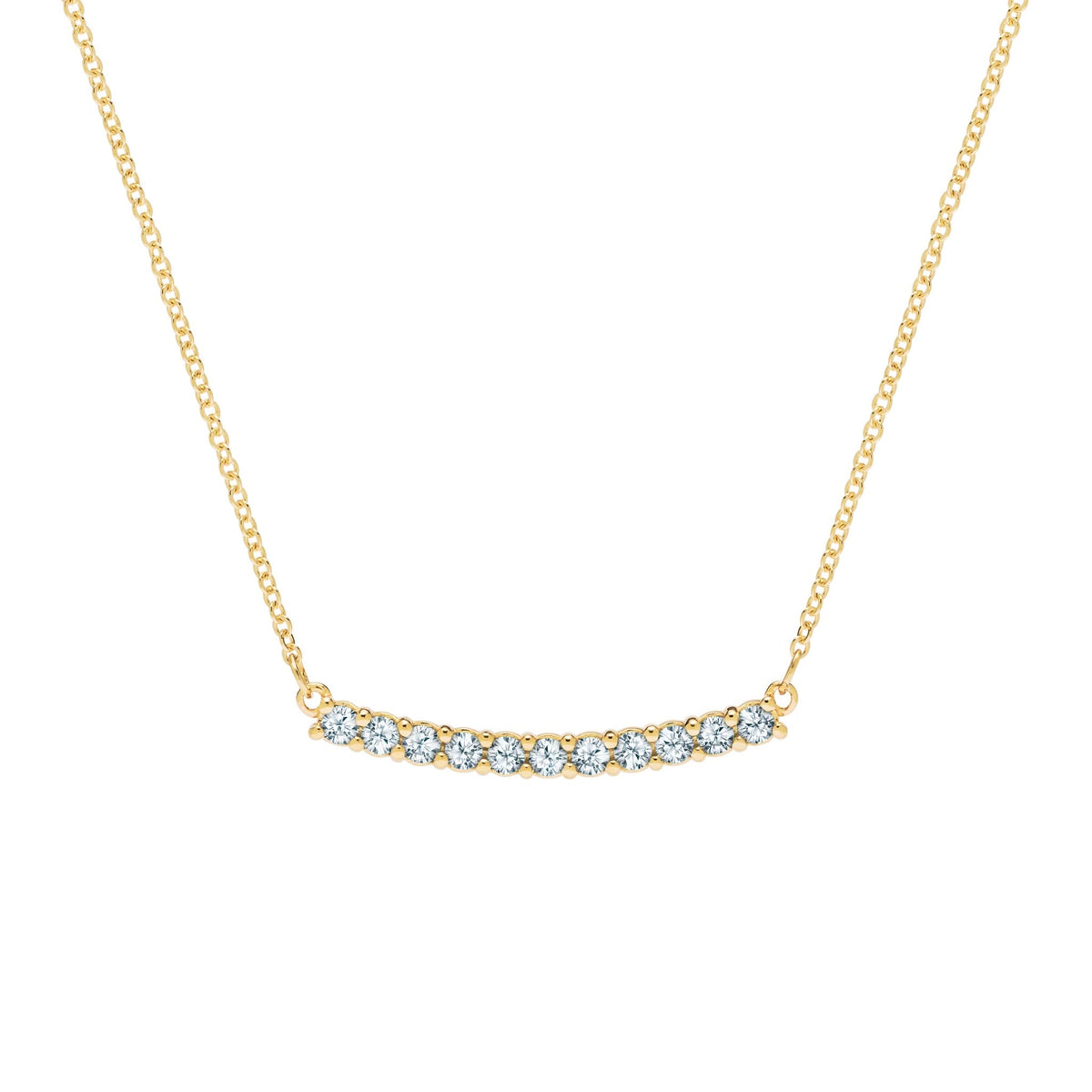 Rosecliff Aquamarine Bar Necklace in 14k Gold (March)