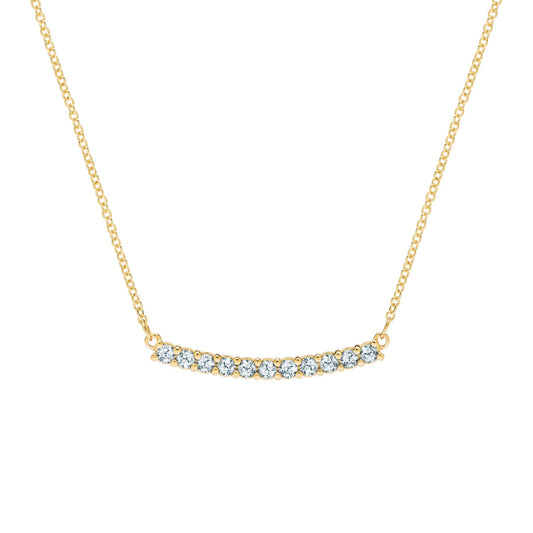 Rosecliff Aquamarine Bar Necklace in 14k Gold (March)