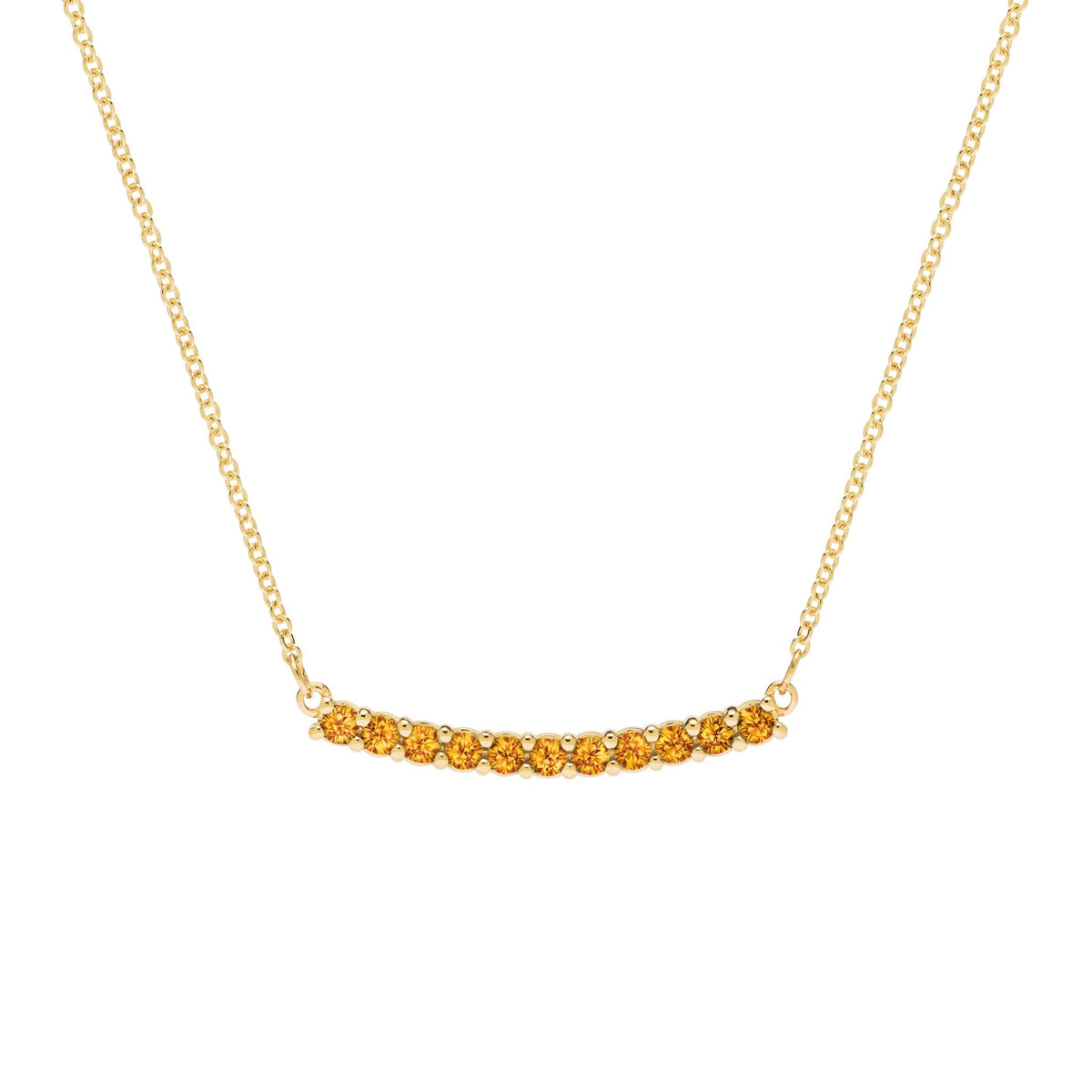 Rosecliff Citrine Bar Necklace in 14k Gold (November)