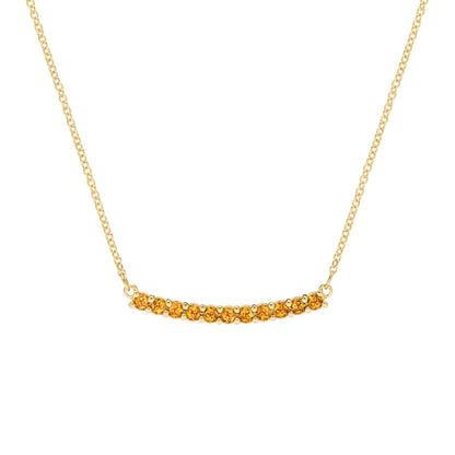 Rosecliff Citrine Bar Necklace in 14k Gold (November)