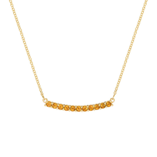 Rosecliff Citrine Bar Necklace in 14k Gold (November)