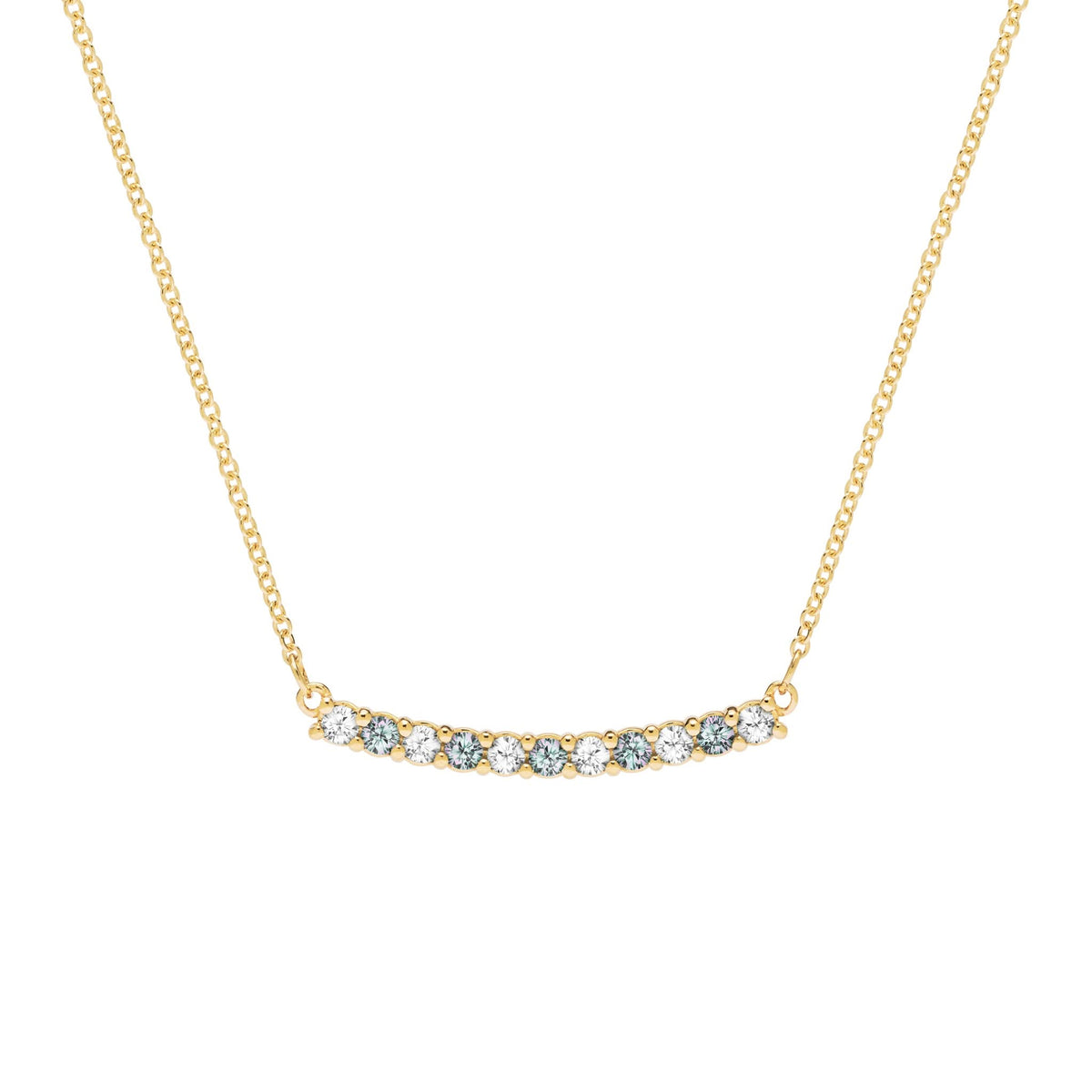 Rosecliff Diamond & Alexandrite Bar Necklace in 14k Gold (June)