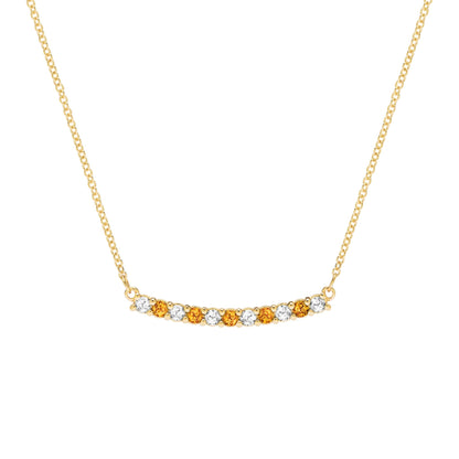 Rosecliff Diamond & Citrine Bar Necklace in 14k Gold (November)