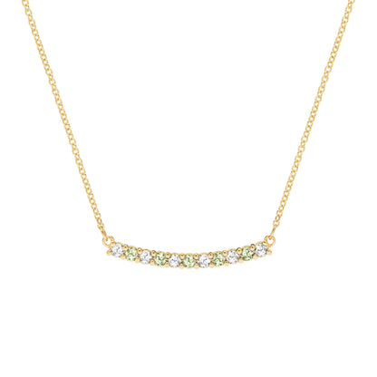 Rosecliff Diamond & Peridot Bar Necklace in 14k Gold (August)