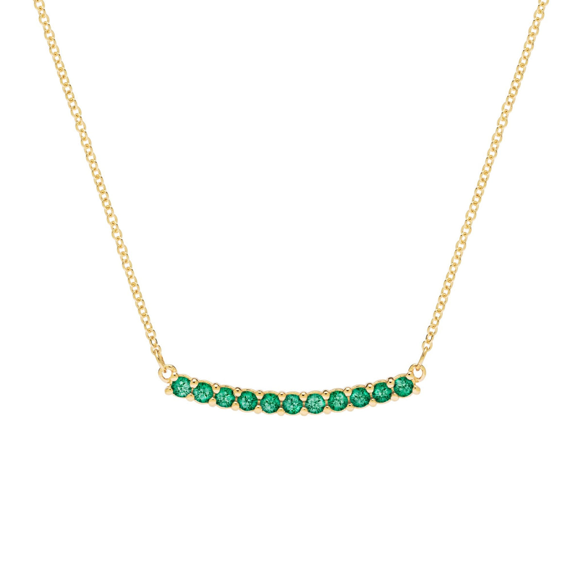 Rosecliff Emerald Bar Necklace in 14k Gold (May)