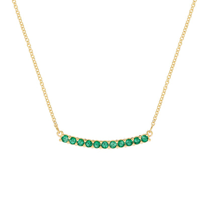 Rosecliff Emerald Bar Necklace in 14k Gold (May)