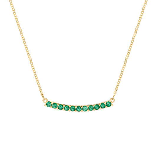 Rosecliff Emerald Bar Necklace in 14k Gold (May)