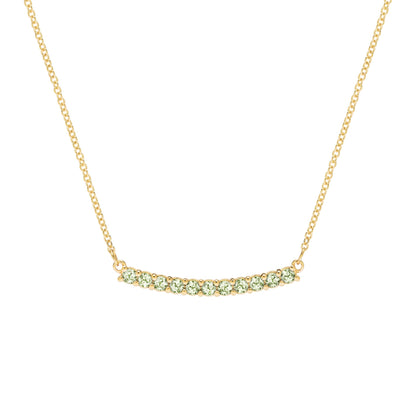 Rosecliff Peridot Bar Necklace in 14k Gold (August)