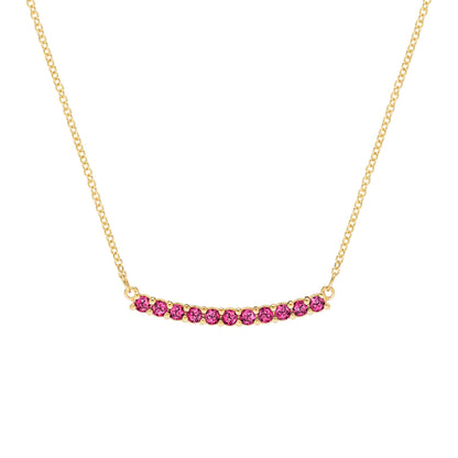 Rosecliff Ruby Bar Necklace in 14k Gold (July)