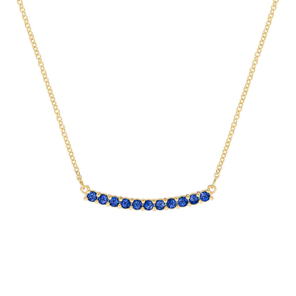 Rosecliff Sapphire Bar Necklace in 14k Gold (September)