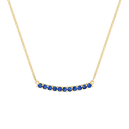Rosecliff Sapphire Bar Necklace in 14k Gold (September)