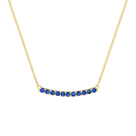 Rosecliff Sapphire Bar Necklace in 14k Gold (September)