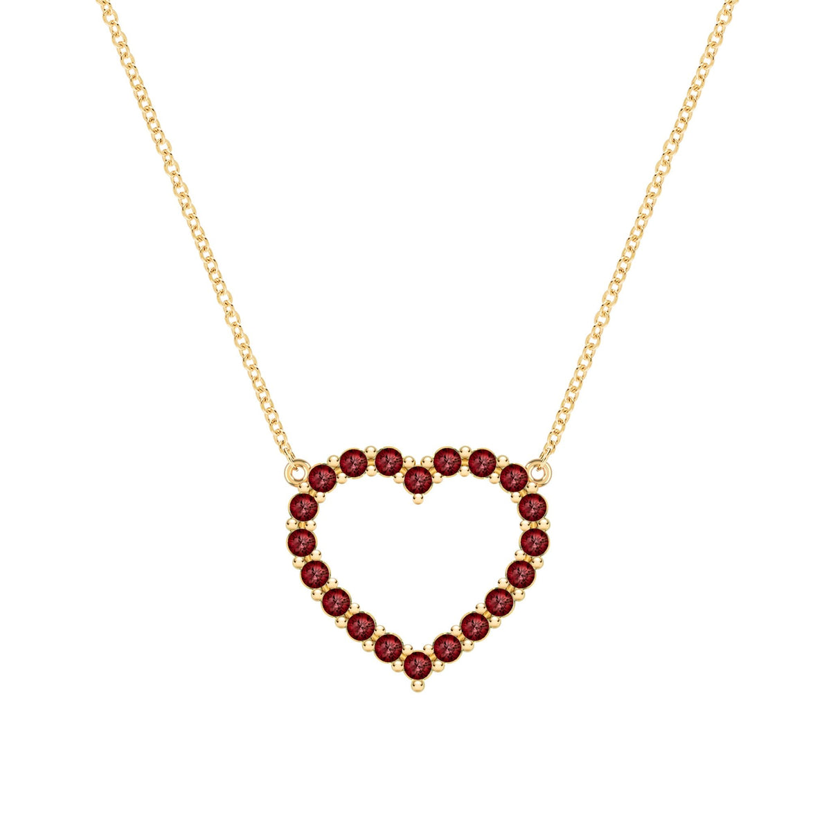 Rosecliff Heart Garnet Necklace in 14k Gold (January)