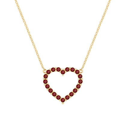 Rosecliff Heart Garnet Necklace in 14k Gold (January)