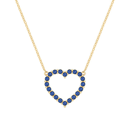 Rosecliff Heart Sapphire Necklace in 14k Gold (September)