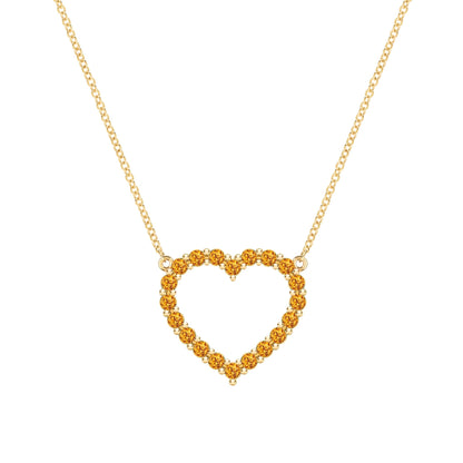 Rosecliff Heart Citrine Necklace in 14k Gold (November)