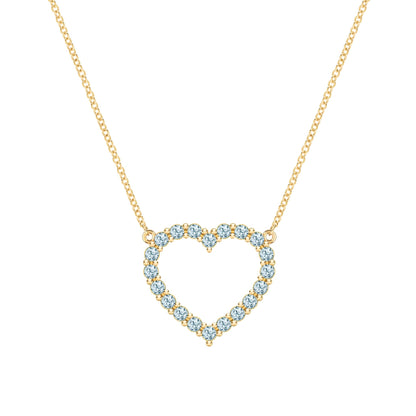 Rosecliff Heart Nantucket Blue Topaz Necklace in 14k Gold (December)