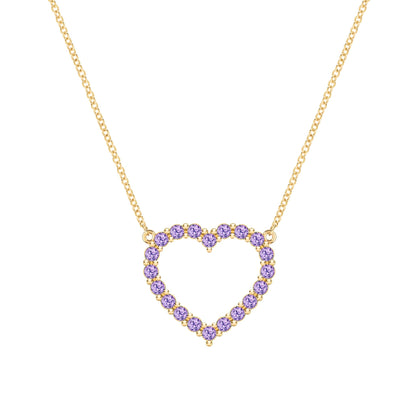 Rosecliff Heart Amethyst Necklace in 14k Gold (February)
