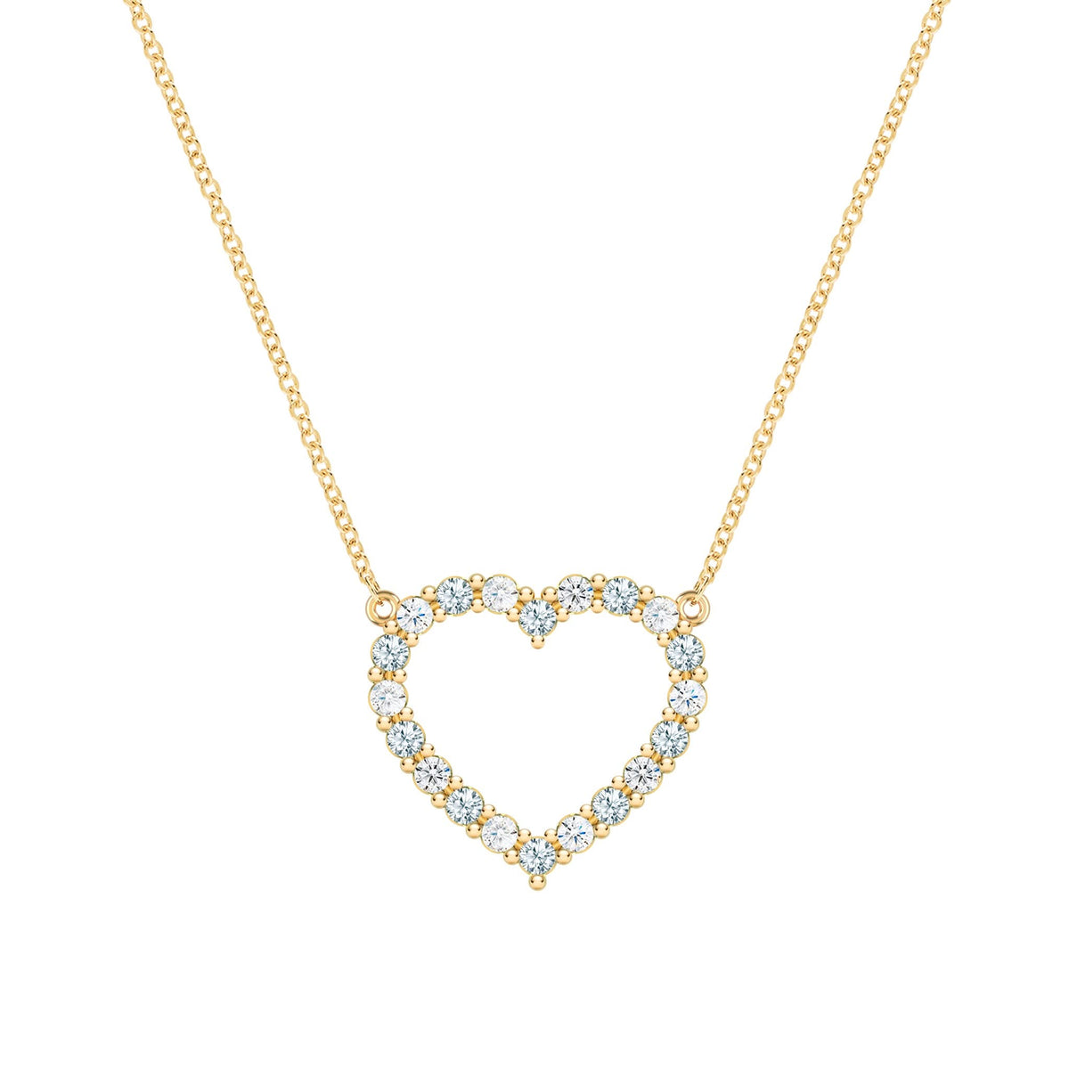 Rosecliff Heart Diamond & Aquamarine Necklace in 14k Gold (March)