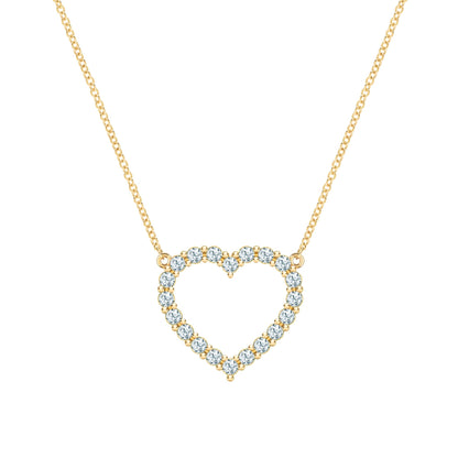 Rosecliff Heart Aquamarine Necklace in 14k Gold (March)