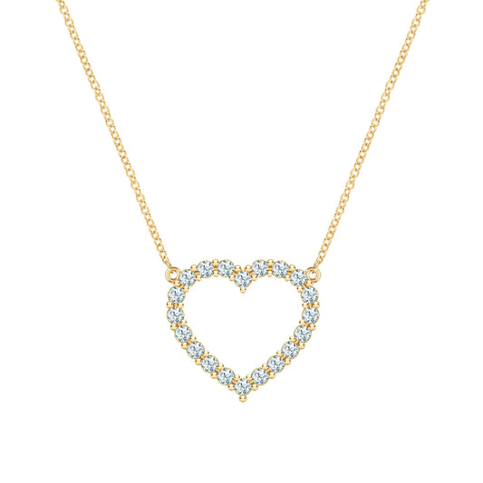 Rosecliff Heart Aquamarine Necklace in 14k Gold (March)